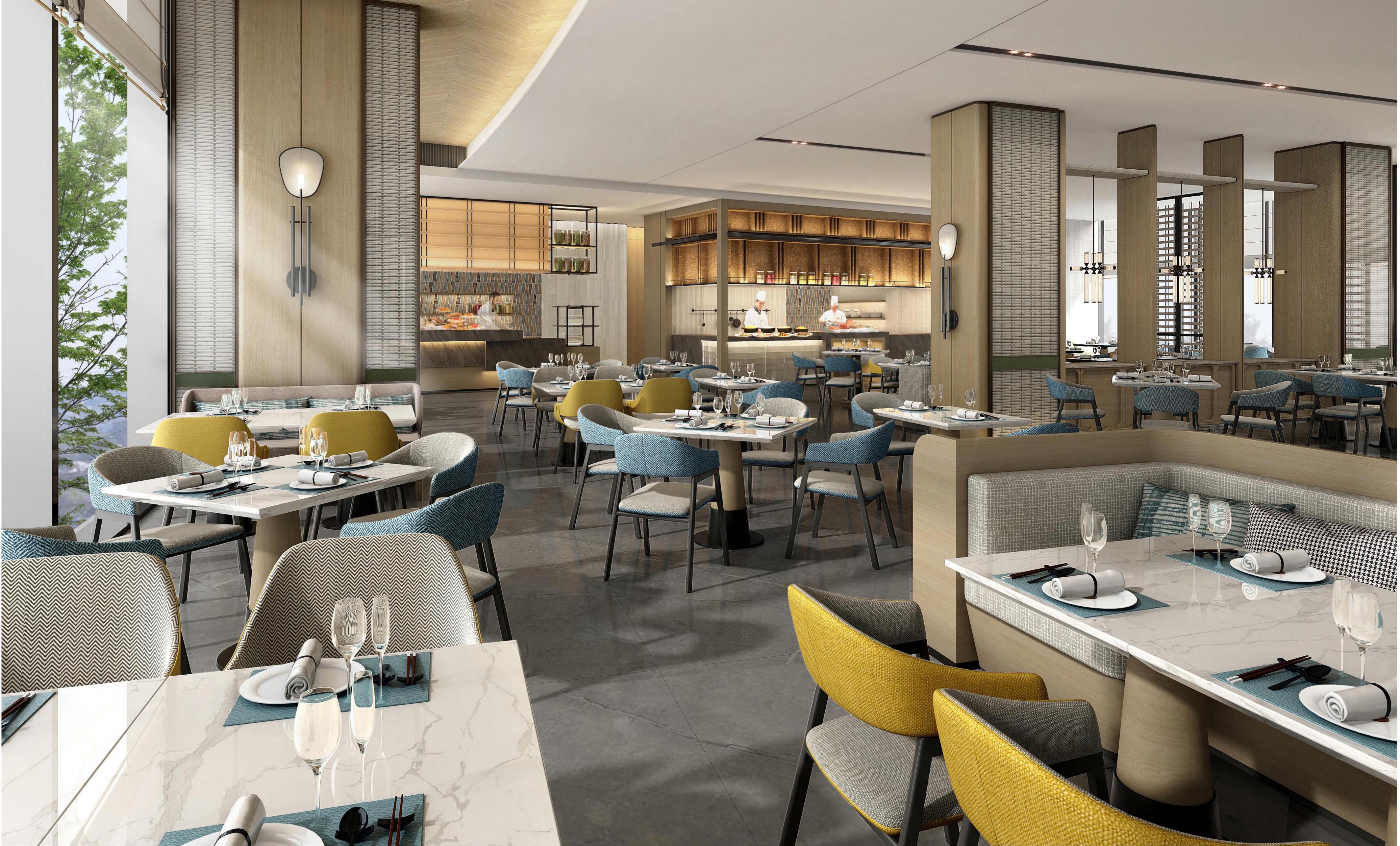 All-Day Dining Pavilion — contemporary resort dining with show kitchen