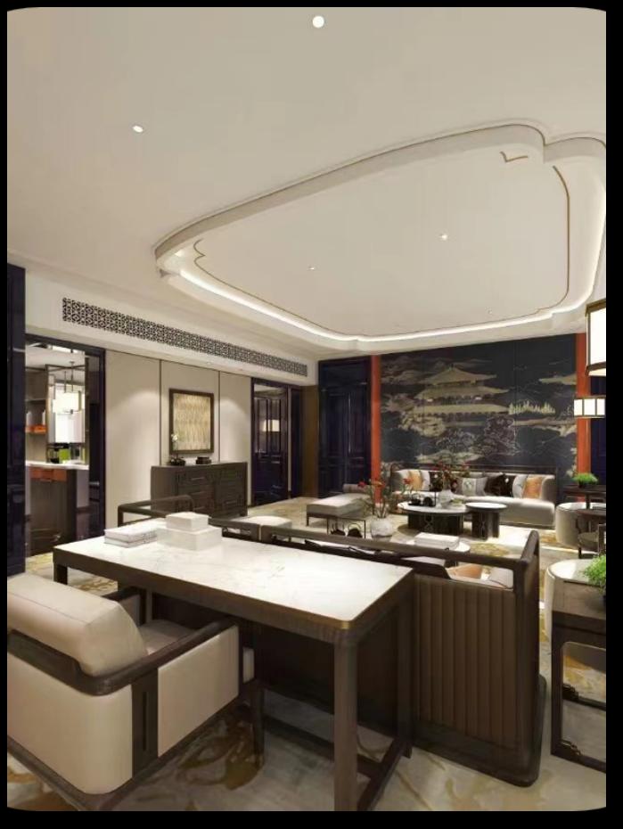 Zhengzhou JianGuo Hotel — Chinese-style presidential suite with traditional mural