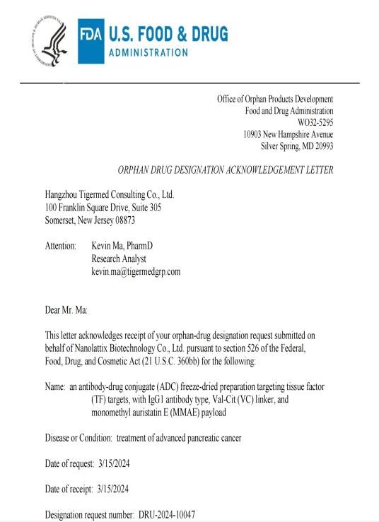US FDA Orphan Drug Designation